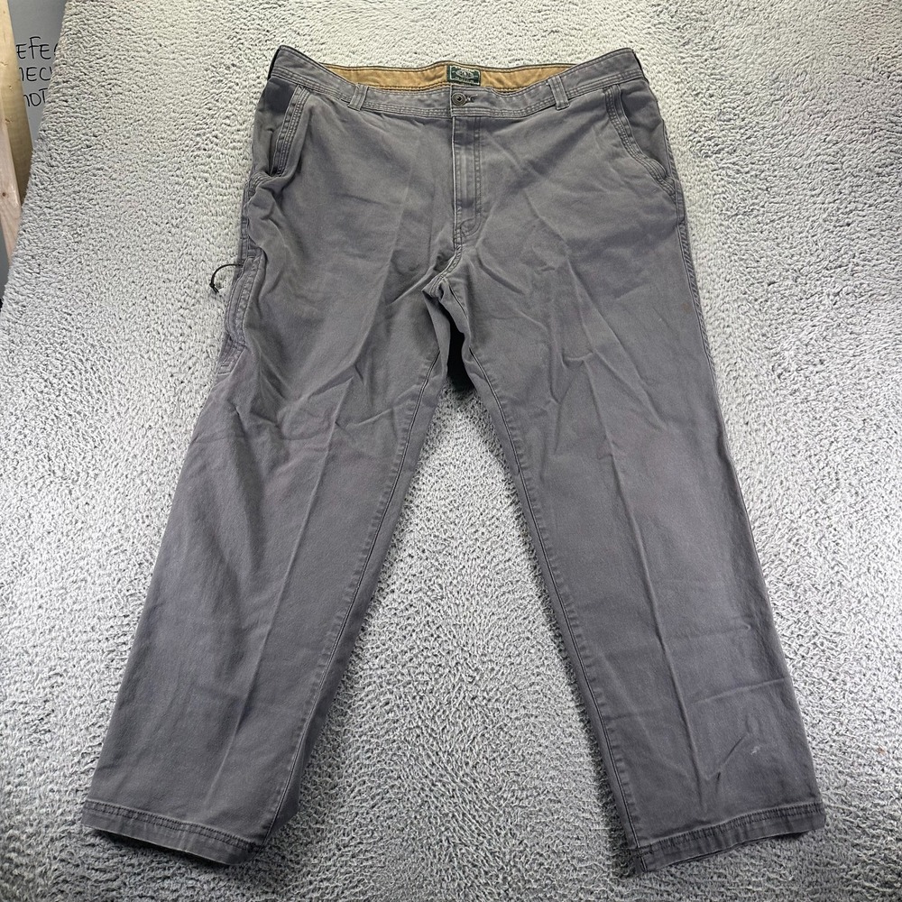 G.H. Bass Pant Mens 42x30 Gray Cotton Straight‎ Baggy Stretch Utility Workwear